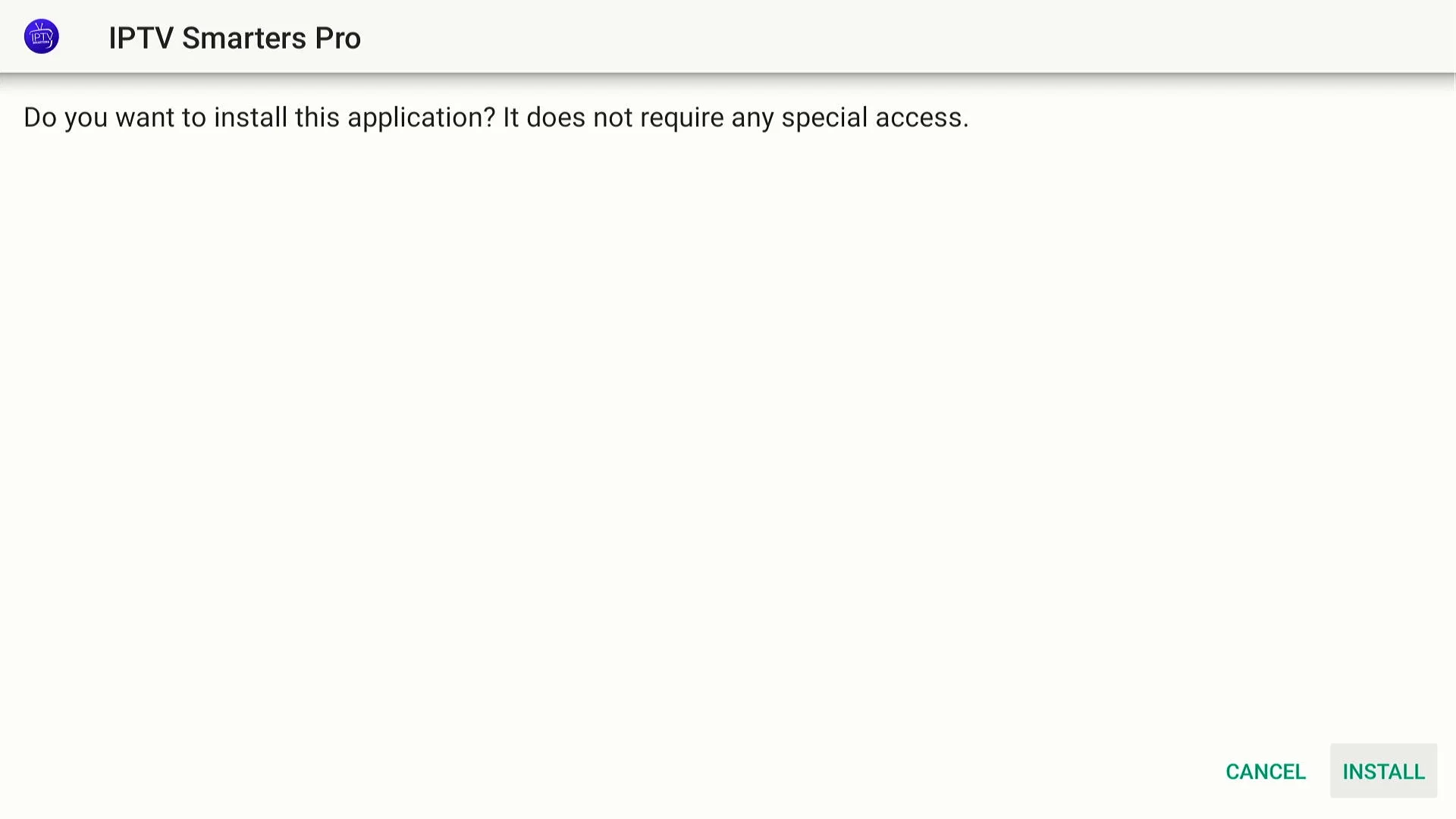 Install button for IPTV Smarters