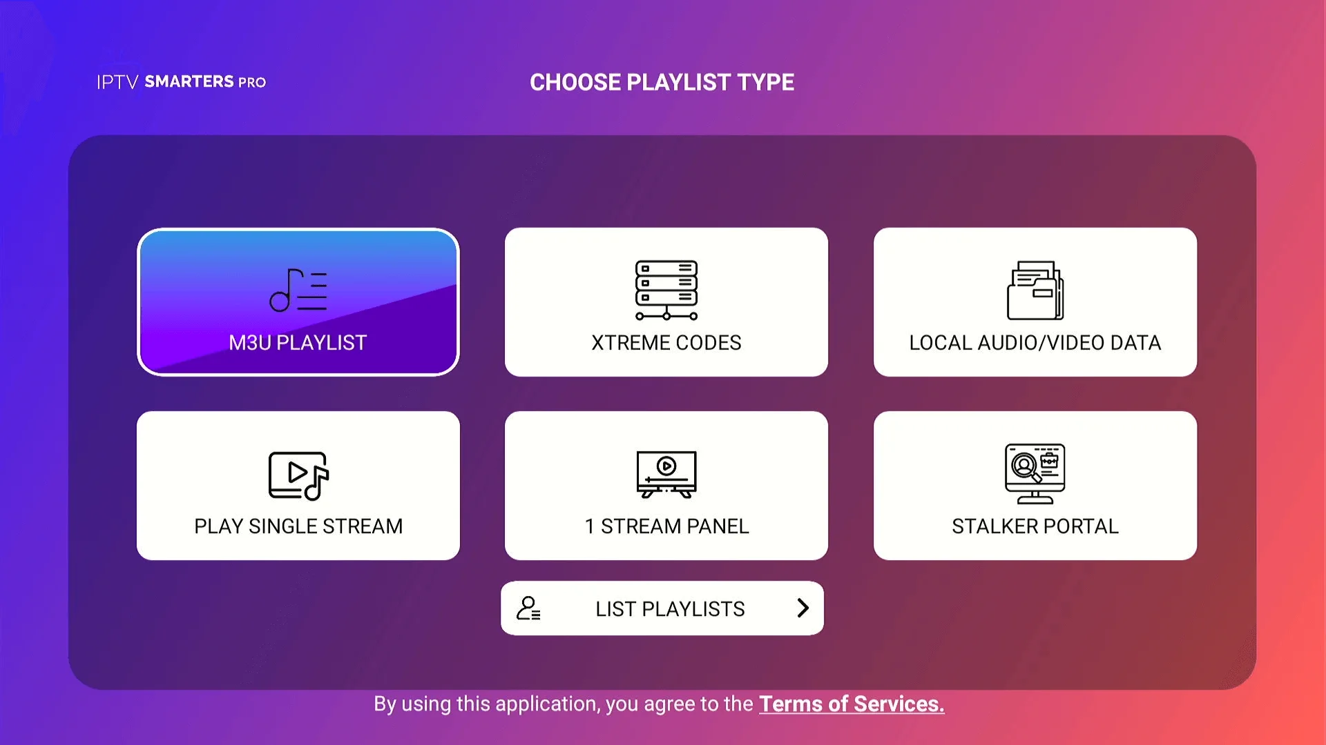Choosing a login type
