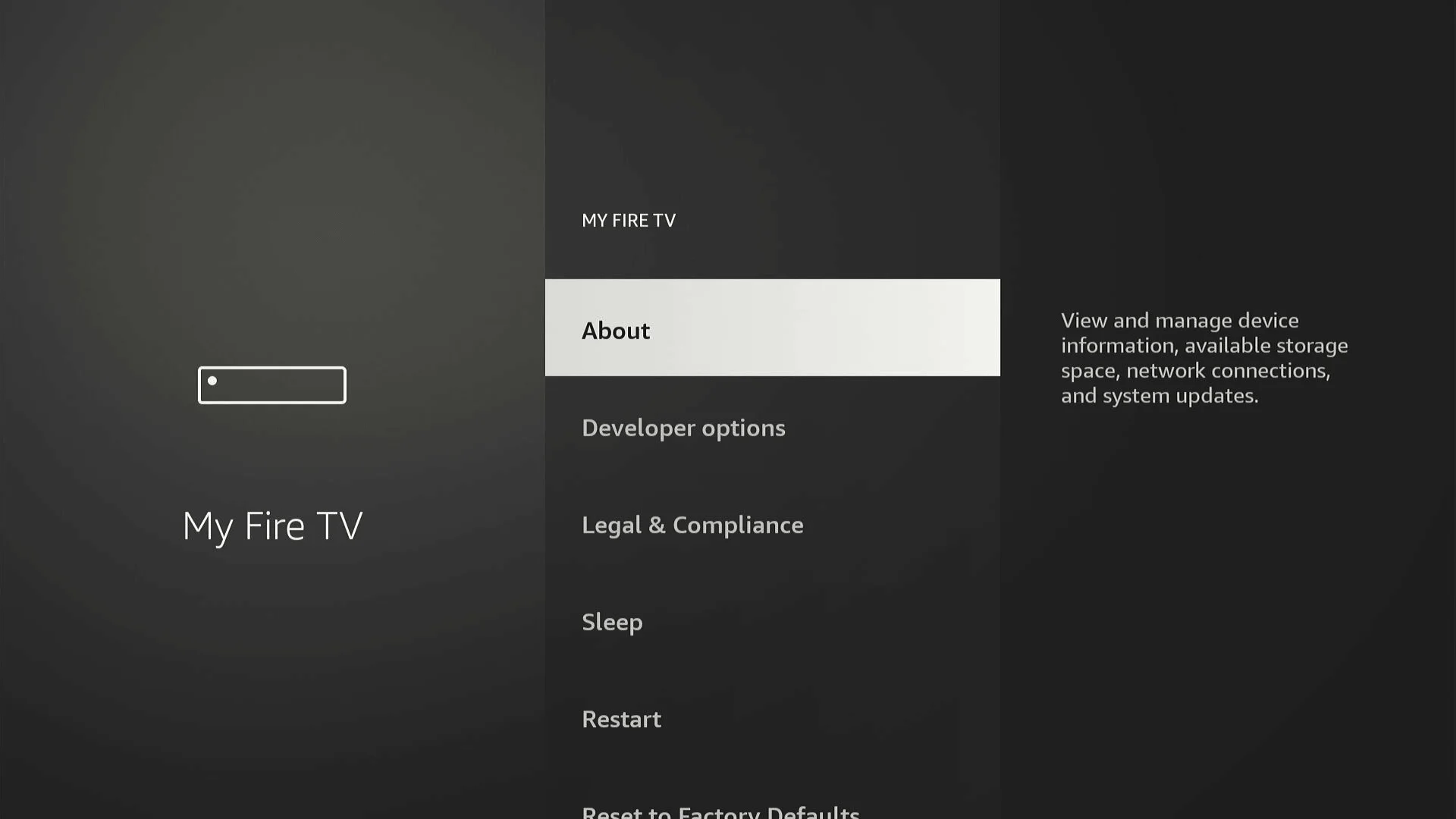 My Fire TV menu
