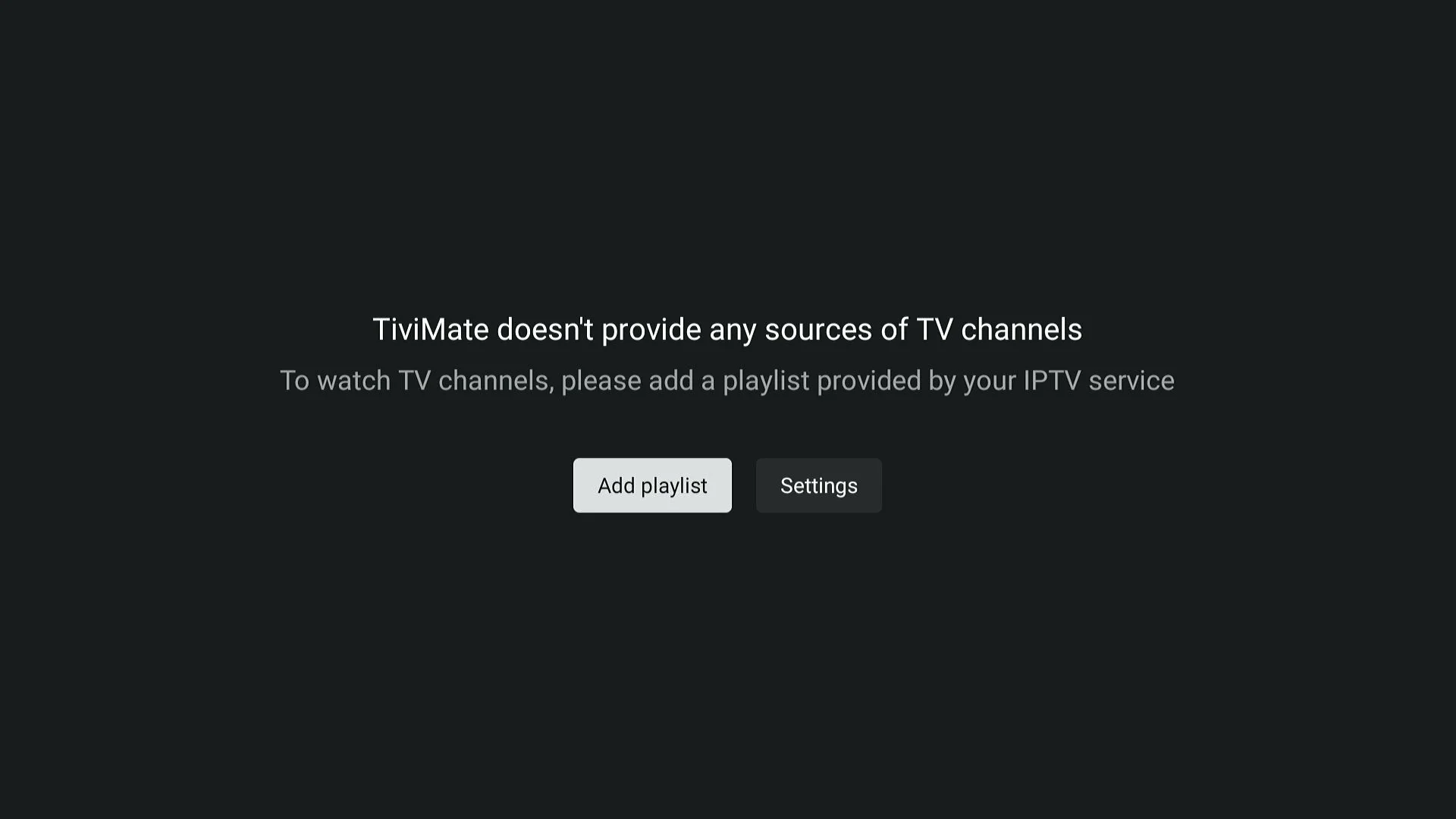 TiviMate asking for a playlist
