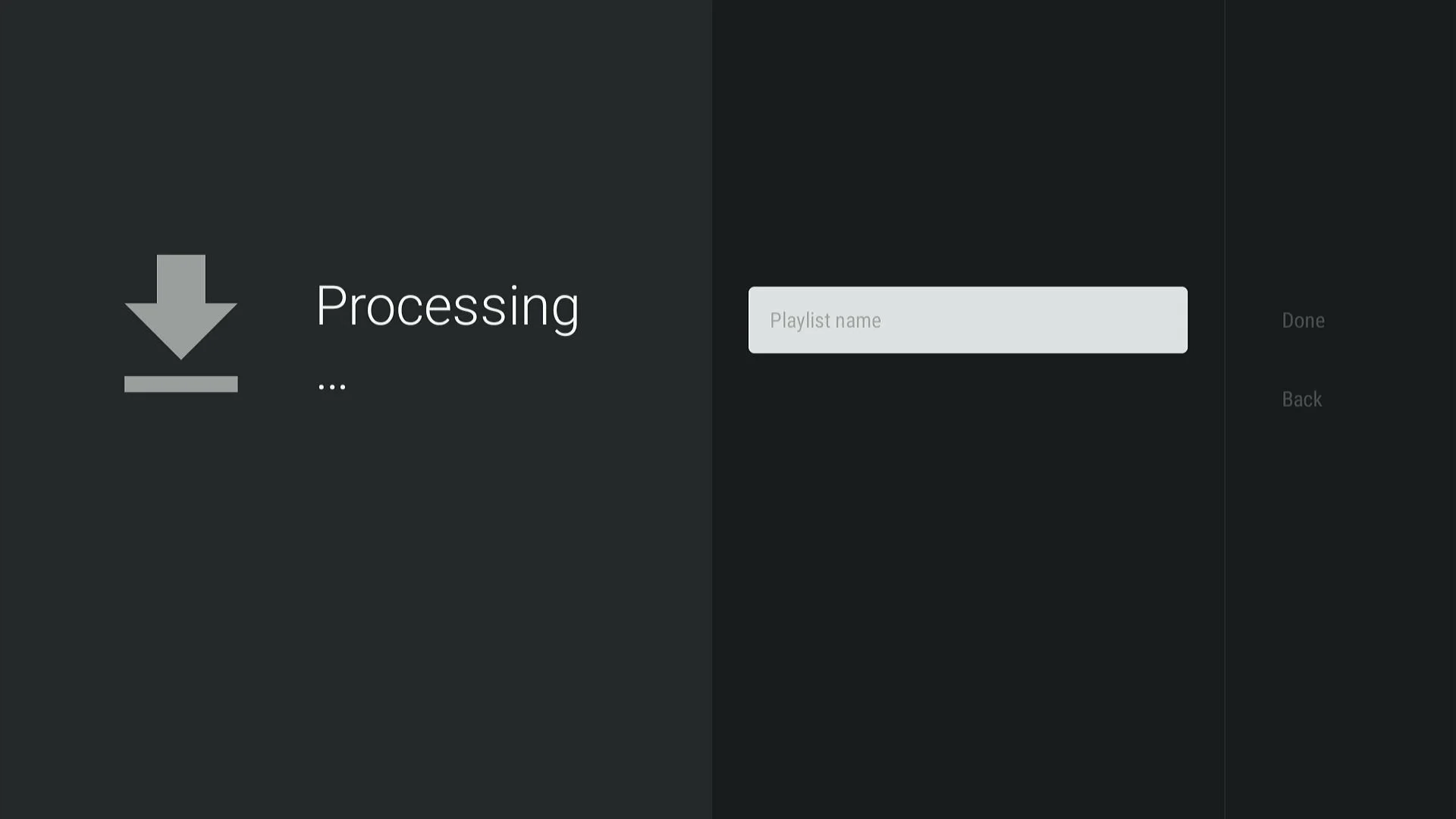 TiviMate processing the playlist