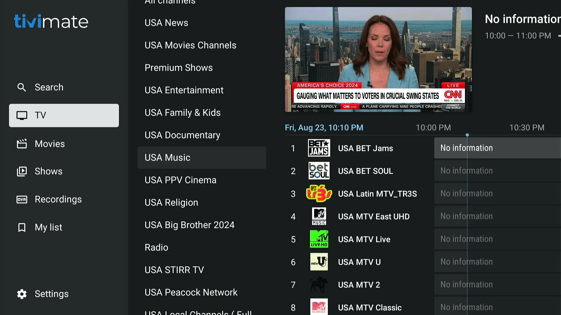 Pulse IPTV channels showing in TiviMate